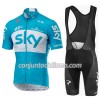 Conjunto Maillot + Culotte Corto con tirantes 2018 Team Sky N002